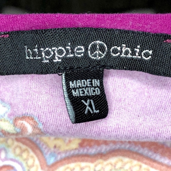 Hippie Chic plum motif t-shirt - Picture 4 of 5